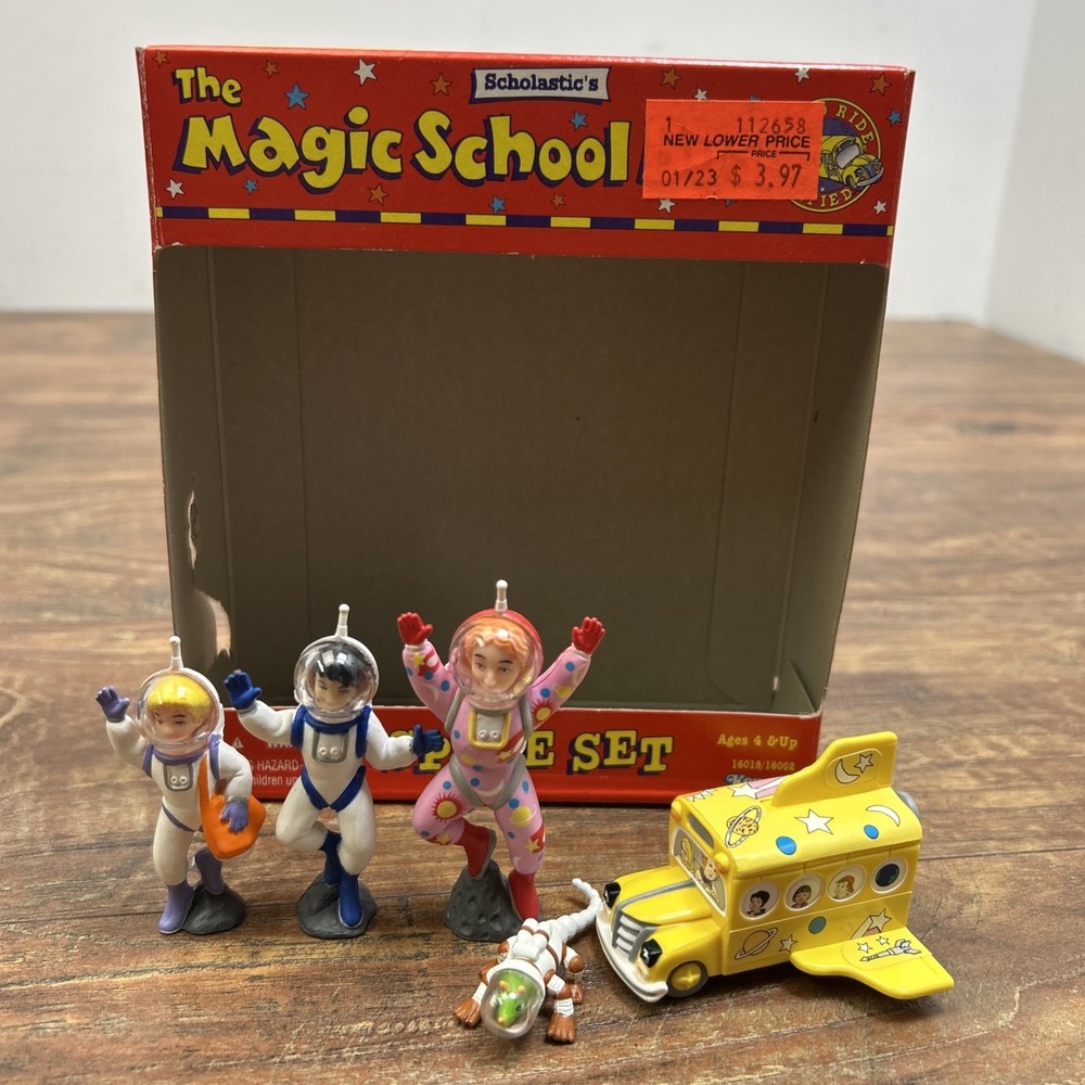 The Magic School Bus Space Set Scholastic Kenner 1995 W/Box Frizzle Liz Carlos